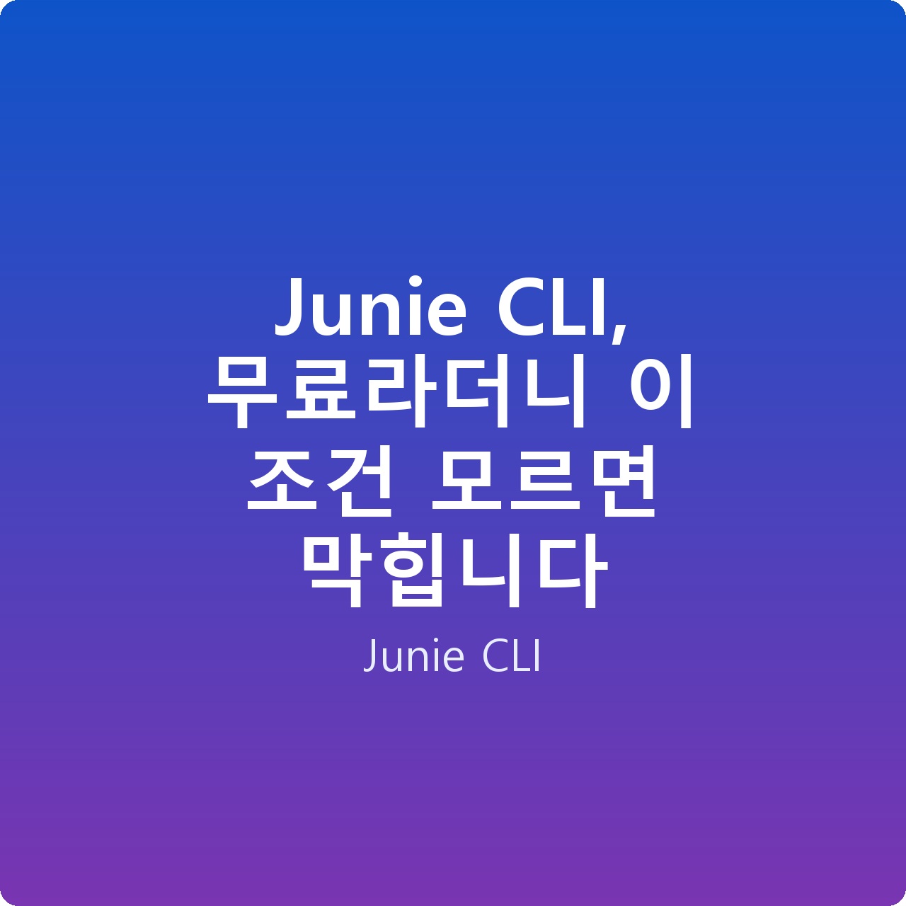 Junie CLI, 무료라더니 이 조건 모르면 막힙니다