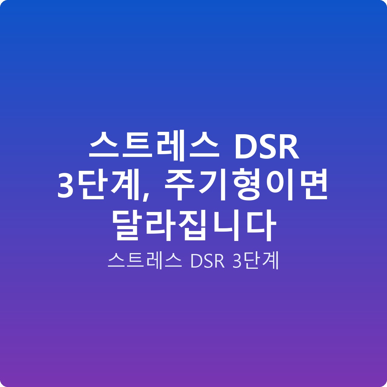 스트레스 DSR 3단계, 주기형이면 달라집니다
