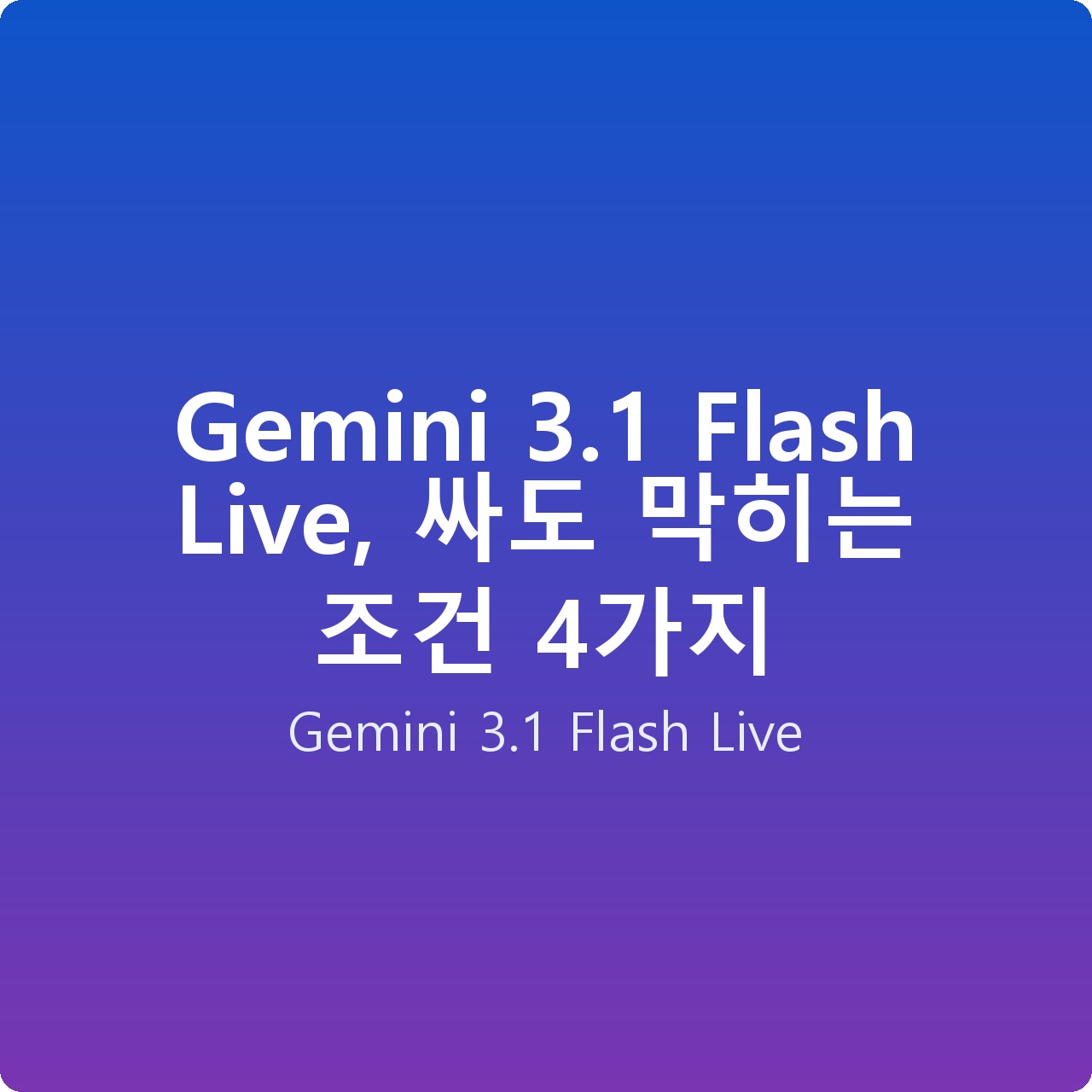Gemini 3.1 Flash Live, 싸도 막히는 조건 4가지