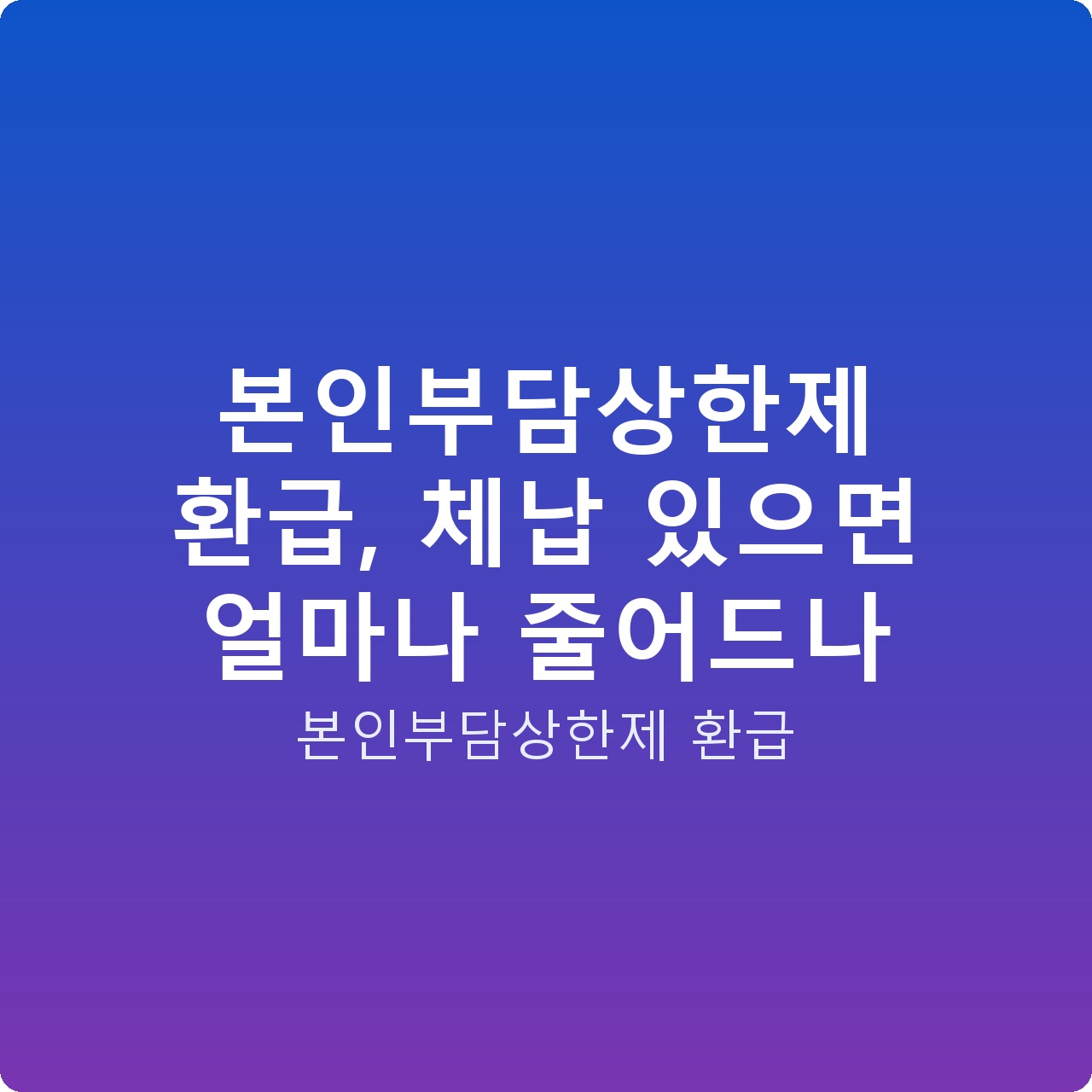 본인부담상한제 환급, 체납 있으면 얼마나 줄어드나