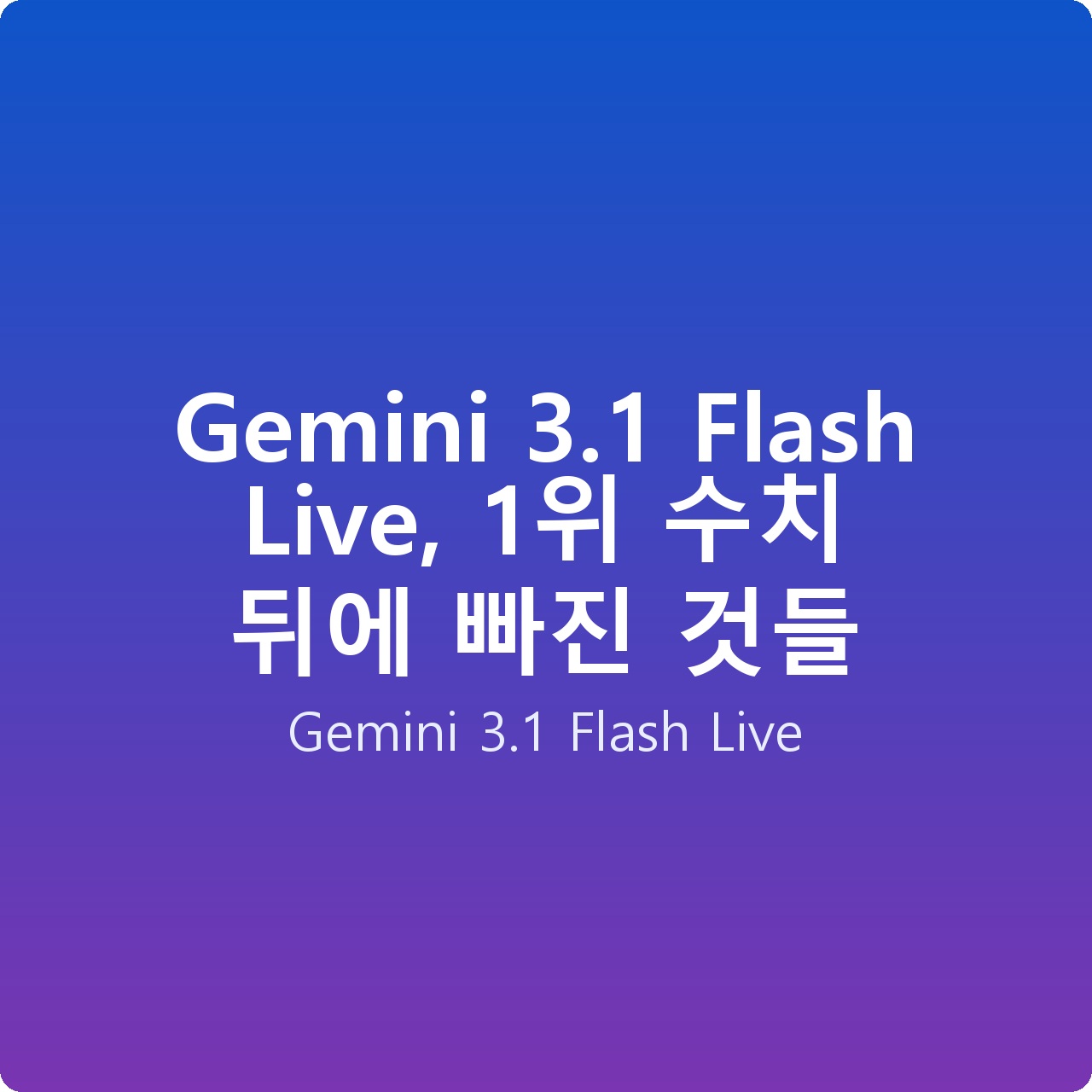 Gemini 3.1 Flash Live, 1위 수치 뒤에 빠진 것들