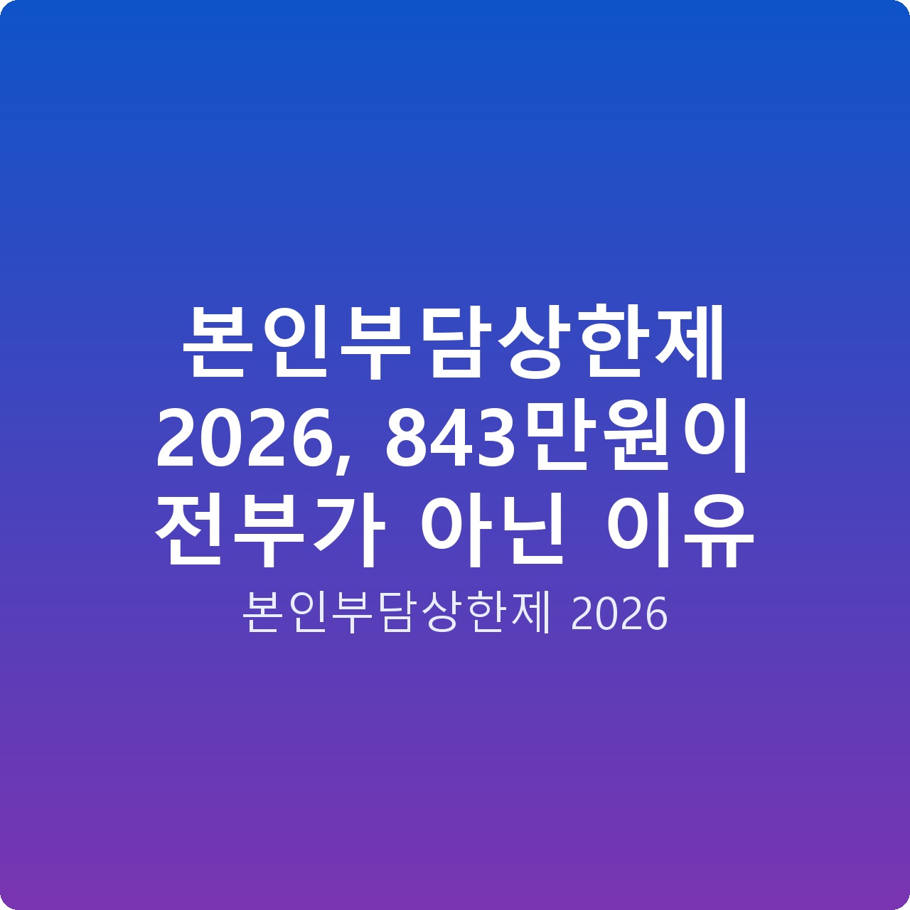 본인부담상한제 2026, 843만원이 전부가 아닌 이유
