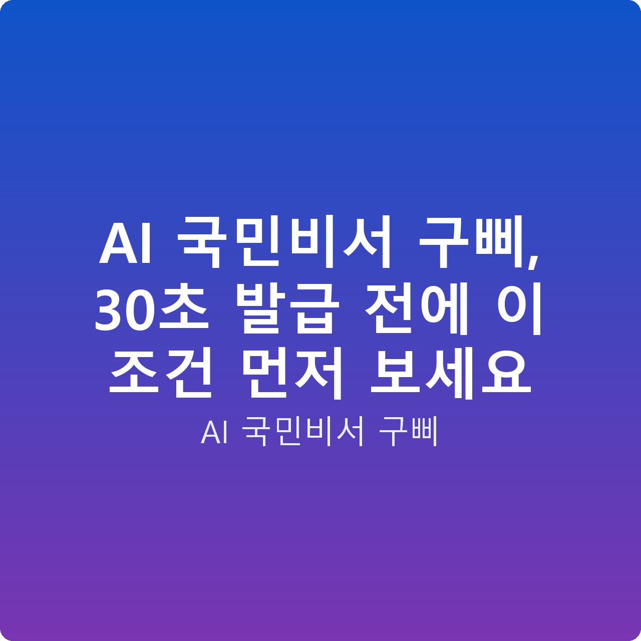 AI 국민비서 구삐, 30초 발급 전에 이 조건 먼저 보세요