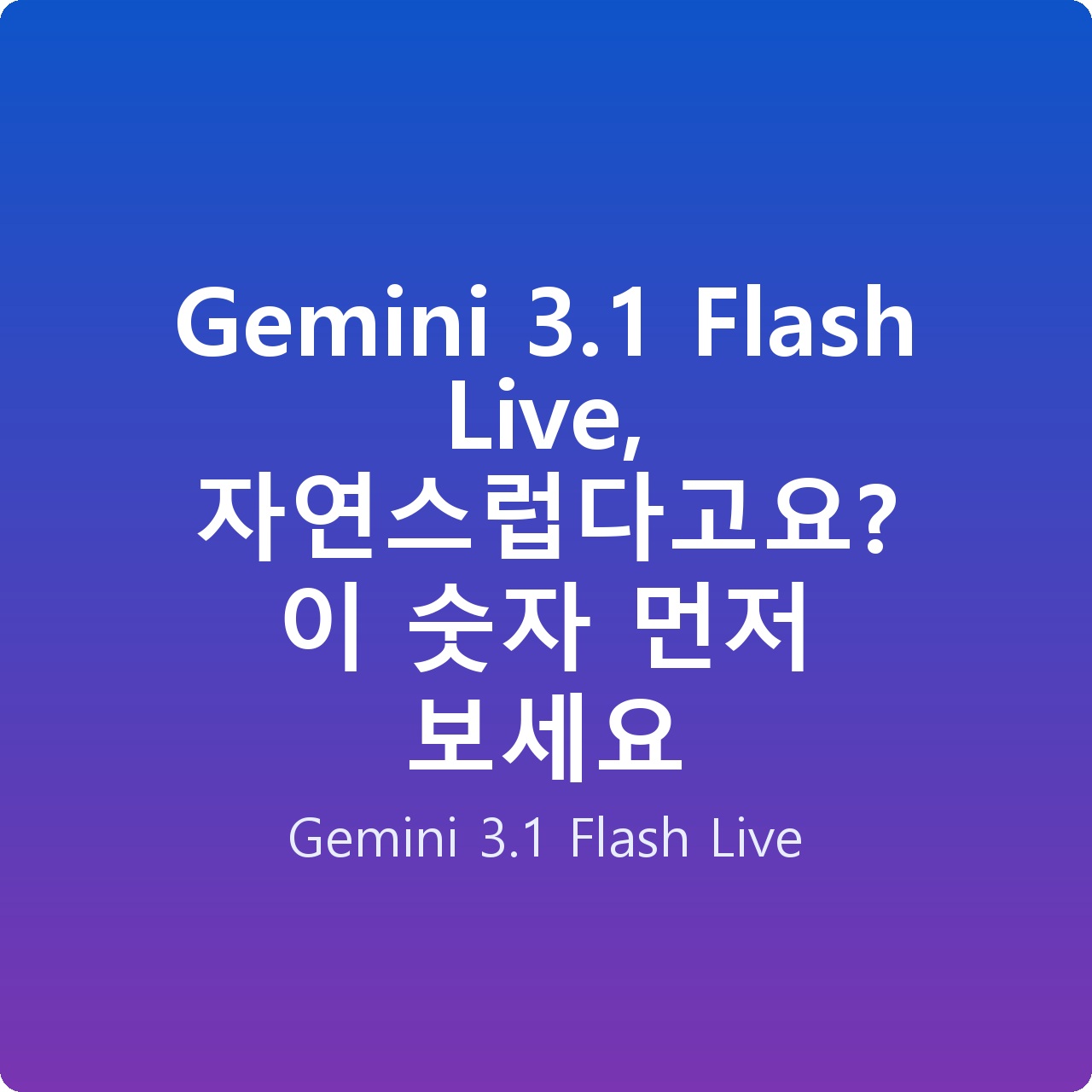 Gemini 3.1 Flash Live, 자연스럽다고요? 이 숫자 먼저 보세요