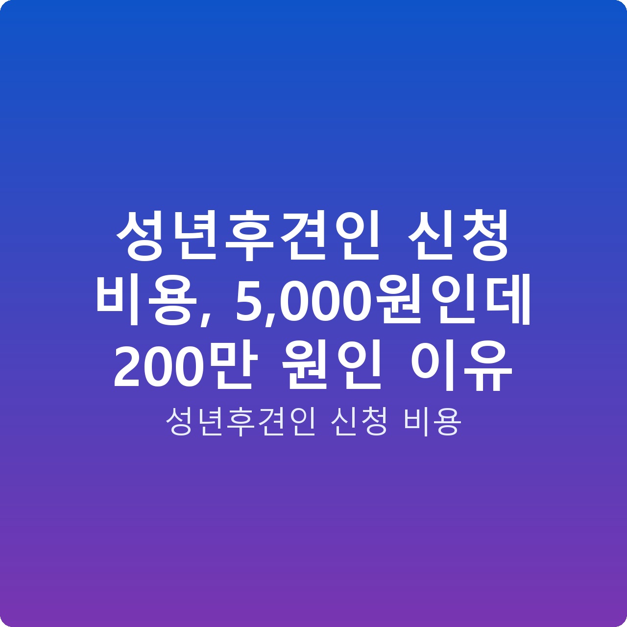 성년후견인 신청 비용, 5,000원인데 200만 원인 이유 성년후견인 신청 비용, 5,000원인데 200만 원인 이유