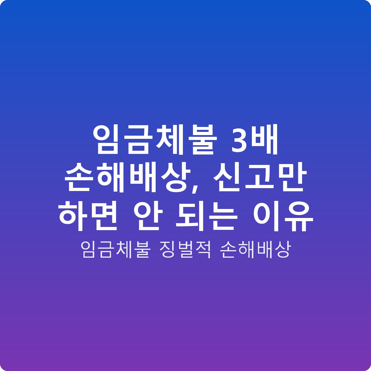 임금체불 3배 손해배상, 신고만 하면 안 되는 이유