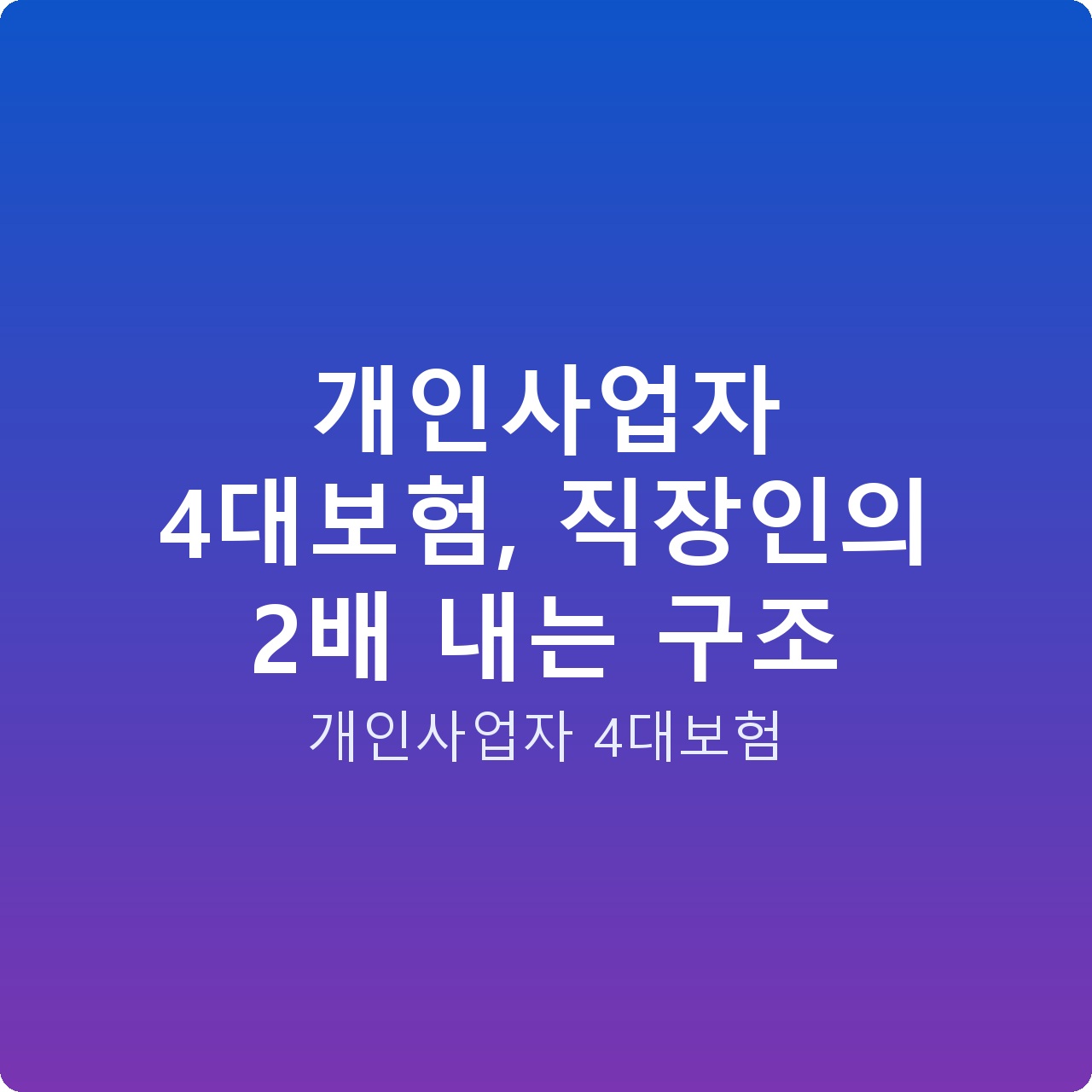 개인사업자 4대보험, 직장인의 2배 내는 구조
