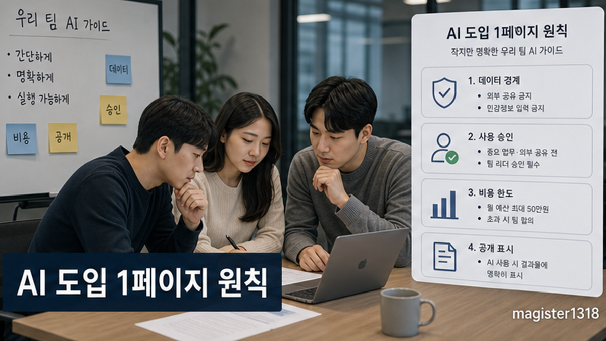작은 팀 AI 도입 원칙, 처음 만들 1페이지 기준