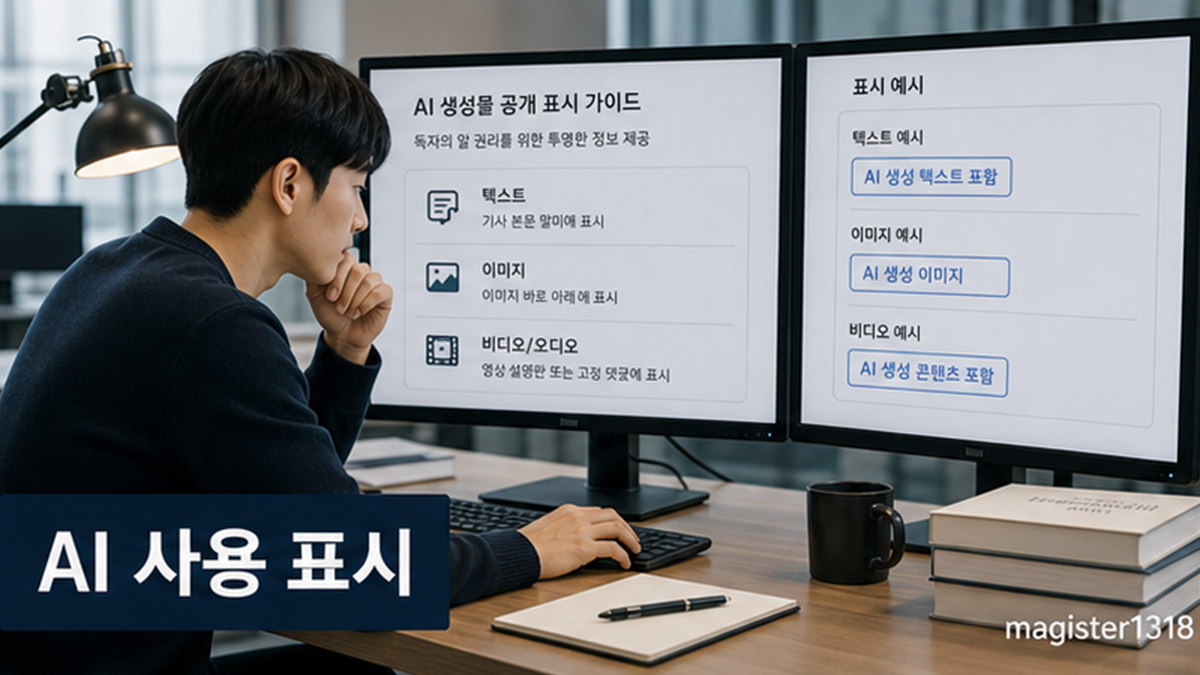 AI 생성물 공개 표시 기준, 어디까지 밝혀야 신뢰를 잃지 않을까