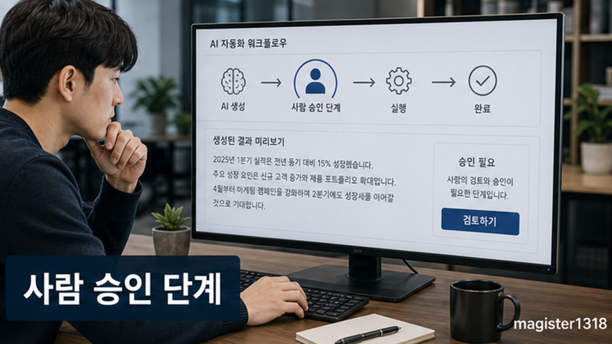 AI 자동화 승인 단계, 사람 검수 없이 게시하지 않는 구조