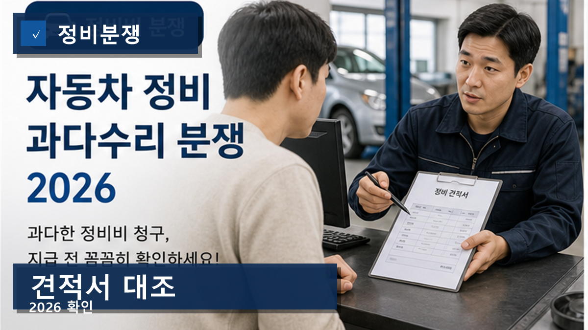 자동차 정비 과다수리 분쟁 2026, 작업지시서 없으면 말싸움이 됩니다