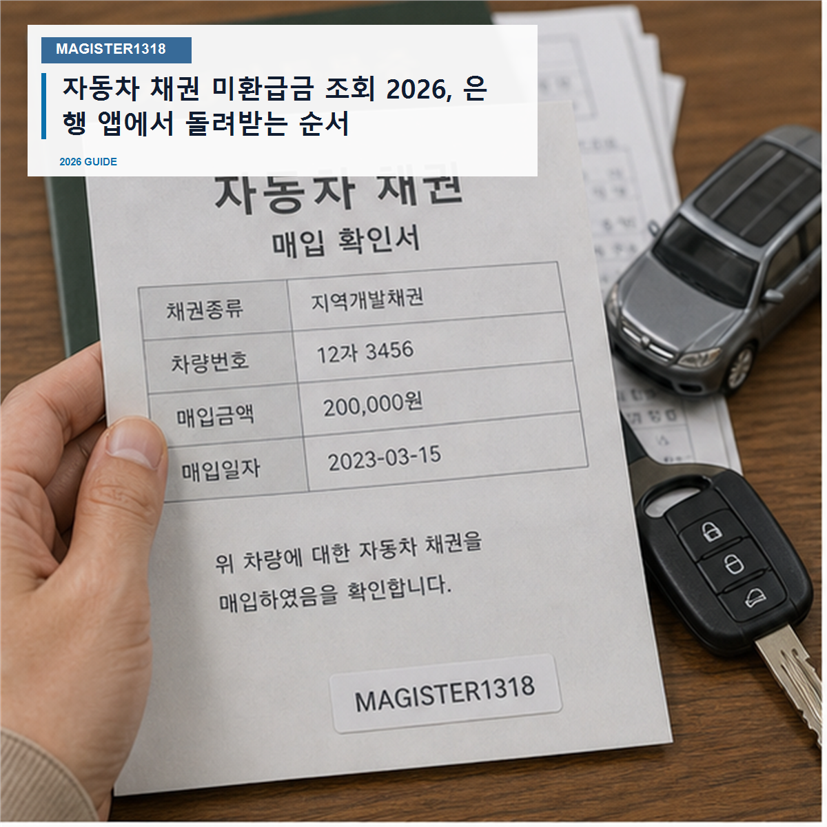자동차 채권 미환급금 조회 2026, 은행 앱 안 보면 돌려받을 돈이 잠깁니다