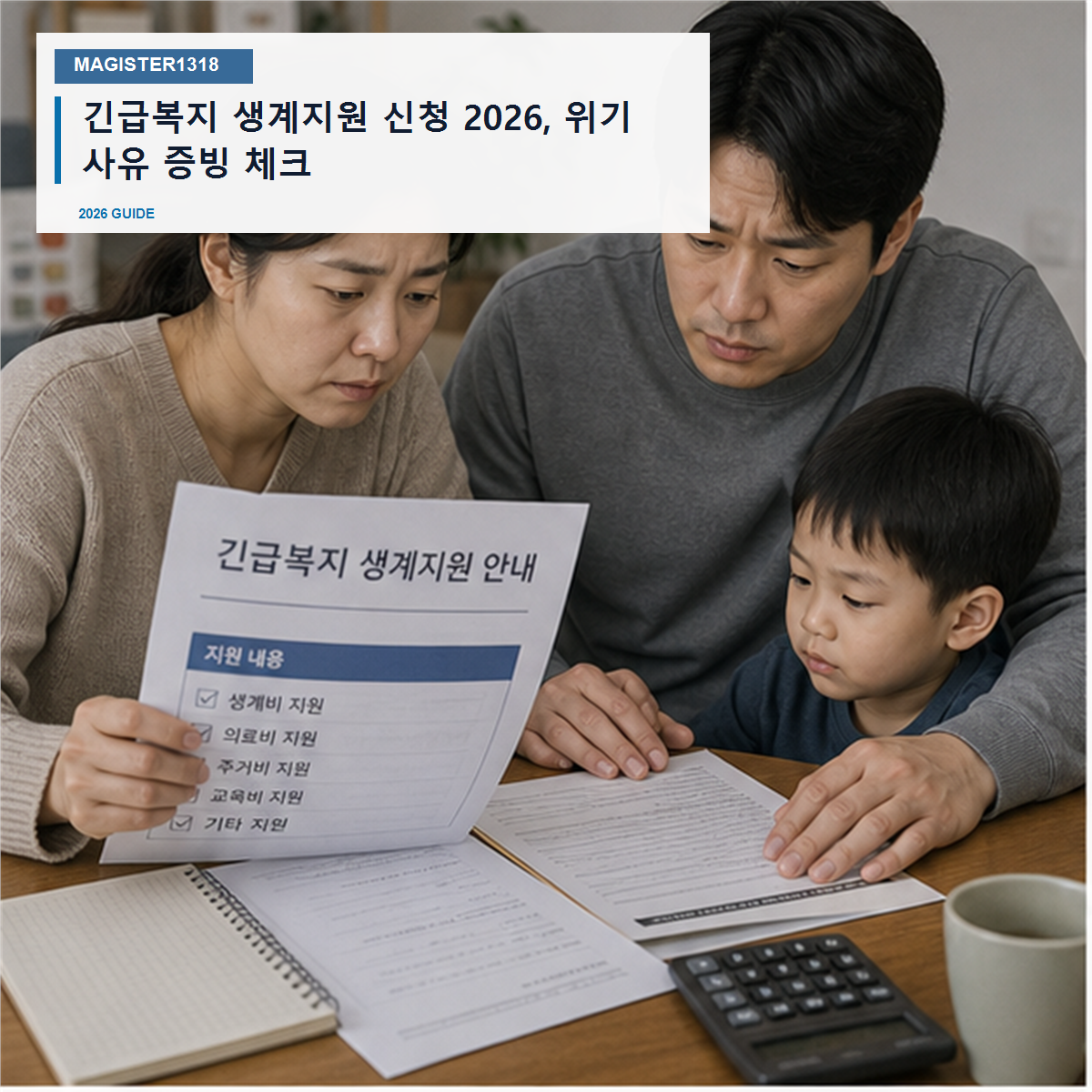 긴급복지 생계지원 신청 2026, 위기 사유 증빙 체크 긴급복지 생계지원 신청 2026, 위기 사유 증빙 체크