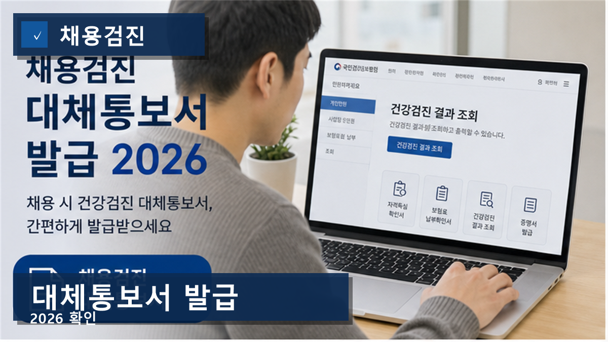 채용건강검진 대체통보서 발급 2026, 회사 제출 기준 안 맞으면 다시 검사합니다