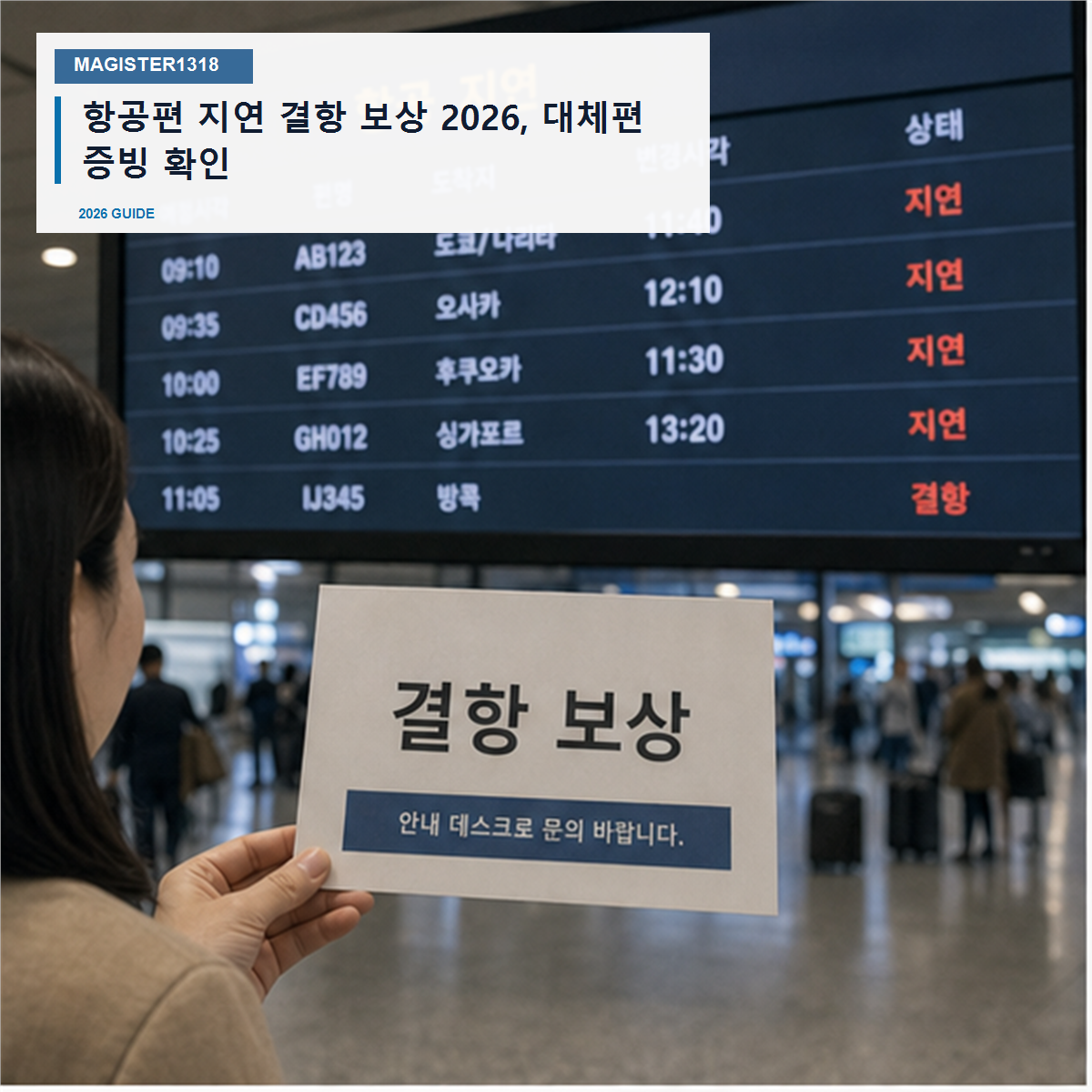 항공편 지연 결항 보상 2026, 대체편 증빙 확인 항공편 지연 결항 보상 2026, 대체편 증빙 확인