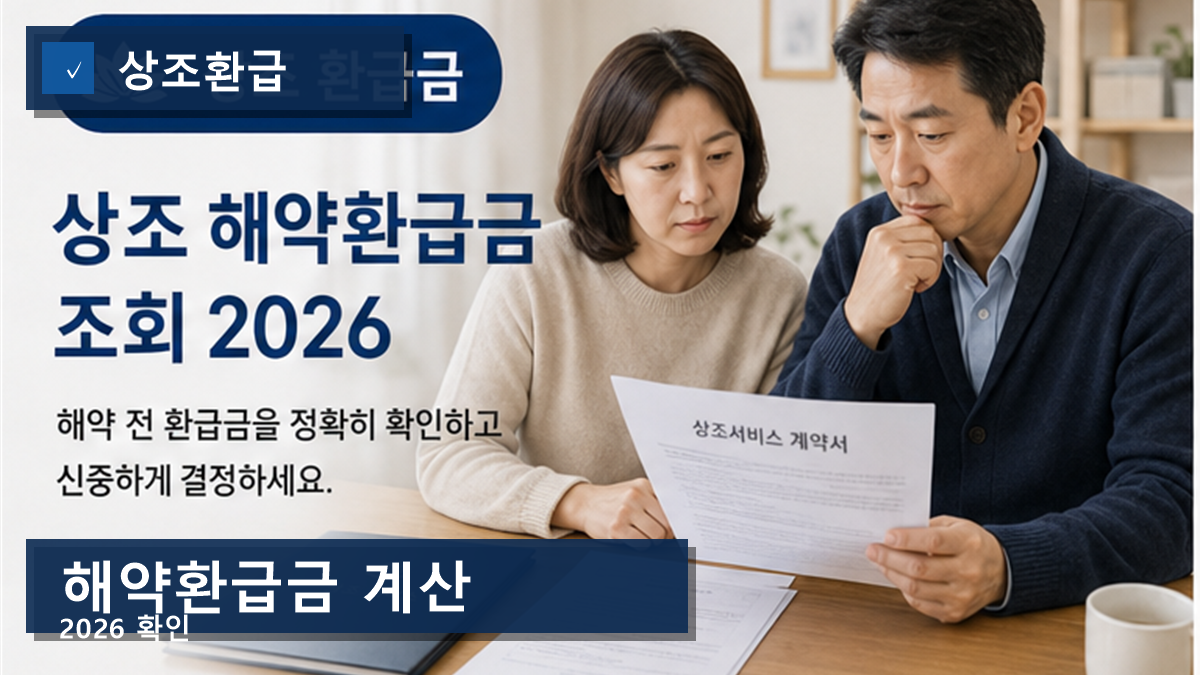 상조 해약환급금 조회 2026, 해지 전에 환급률부터 봐야 합니다