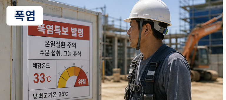 폭염 작업중지 2026, 체감온도보다 물·그늘·휴식 기록이 먼저입니다