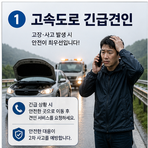 고속도로 긴급견인 2026, 갓길 사고 전 무료견인 기준이 먼저입니다