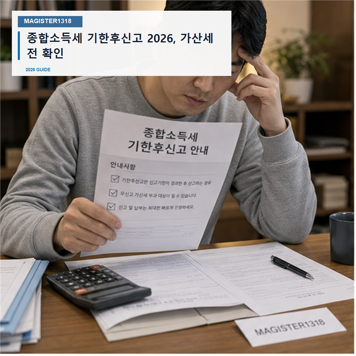 종합소득세 기한후신고 2026, 늦을수록 가산세가 커집니다