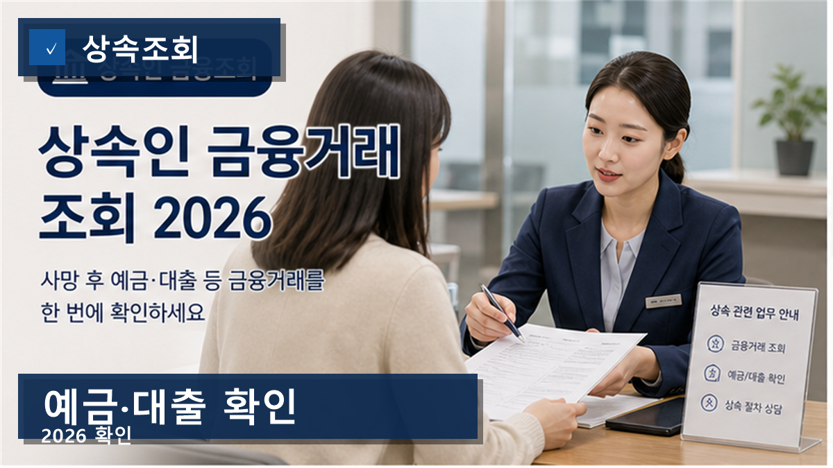 상속인 금융거래 조회 2026, 예금만 보지 말고 대출까지 봐야 합니다