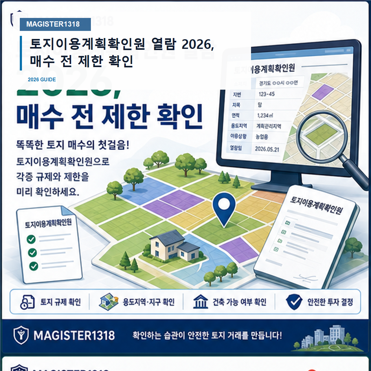토지이용계획확인원 열람 2026, 매수 전 제한 확인