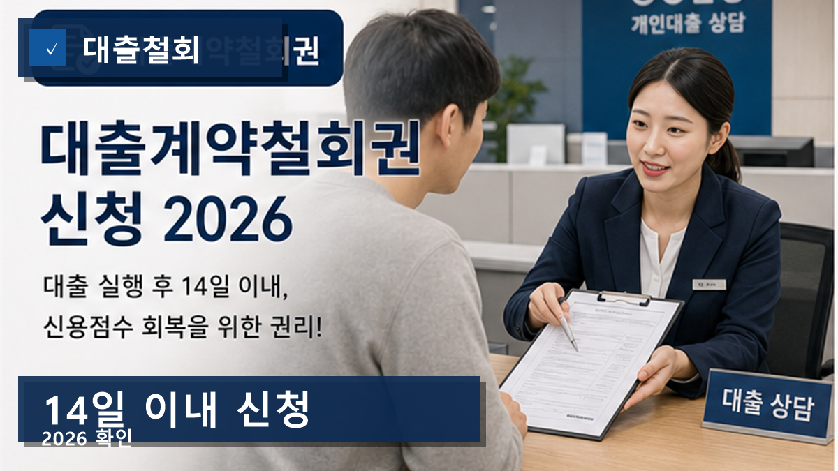 대출계약철회권 신청 2026, 기간 안에 갚아야 신용기록도 되돌립니다