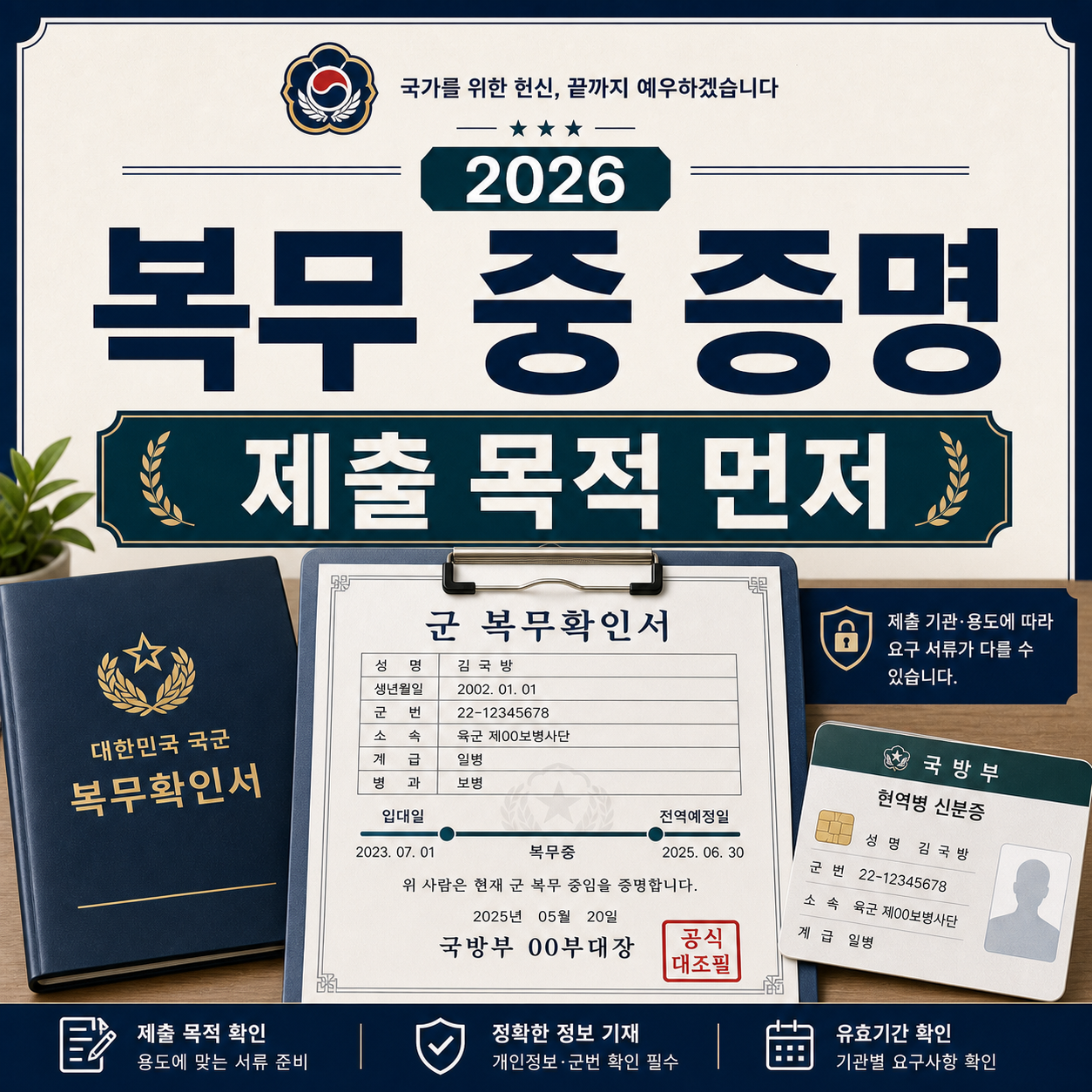군 복무확인서 발급 2026, 제출 목적이 다르면 서류도 바뀝니다