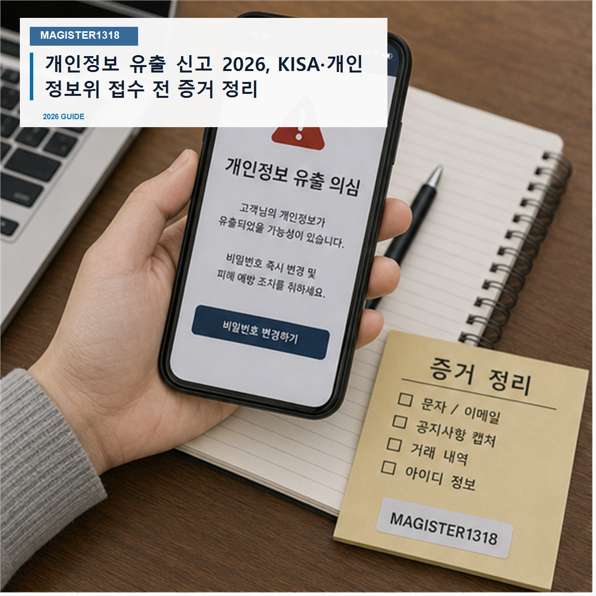 개인정보 유출 신고 2026, 캡처 없이 접수하면 피해 입증이 약합니다 개인정보 유출 신고 2026, 캡처 없이 접수하면 피해 입증이 약합니다