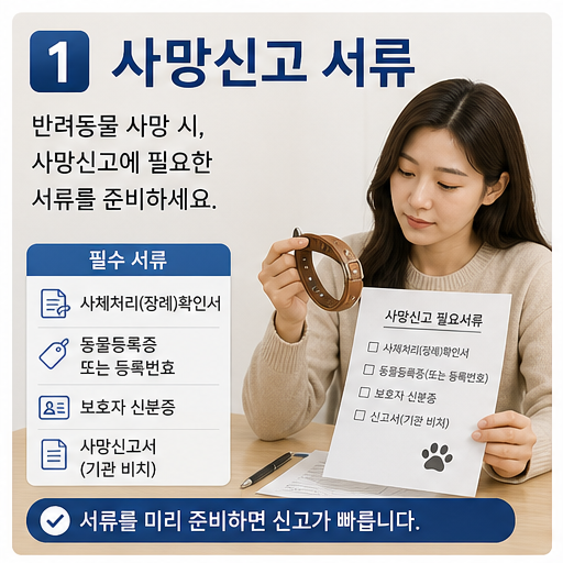 반려동물 사망신고 필요서류 2026, 말소 신고는 사망 사실 증빙이 갈립니다