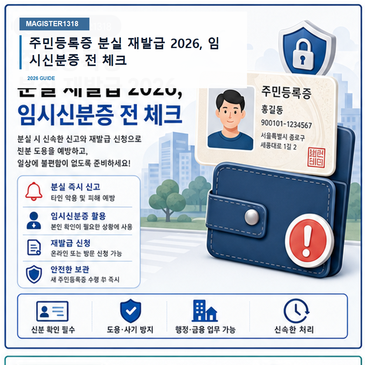 주민등록증 분실 재발급 2026, 임시신분증 없이 움직이면 막힙니다