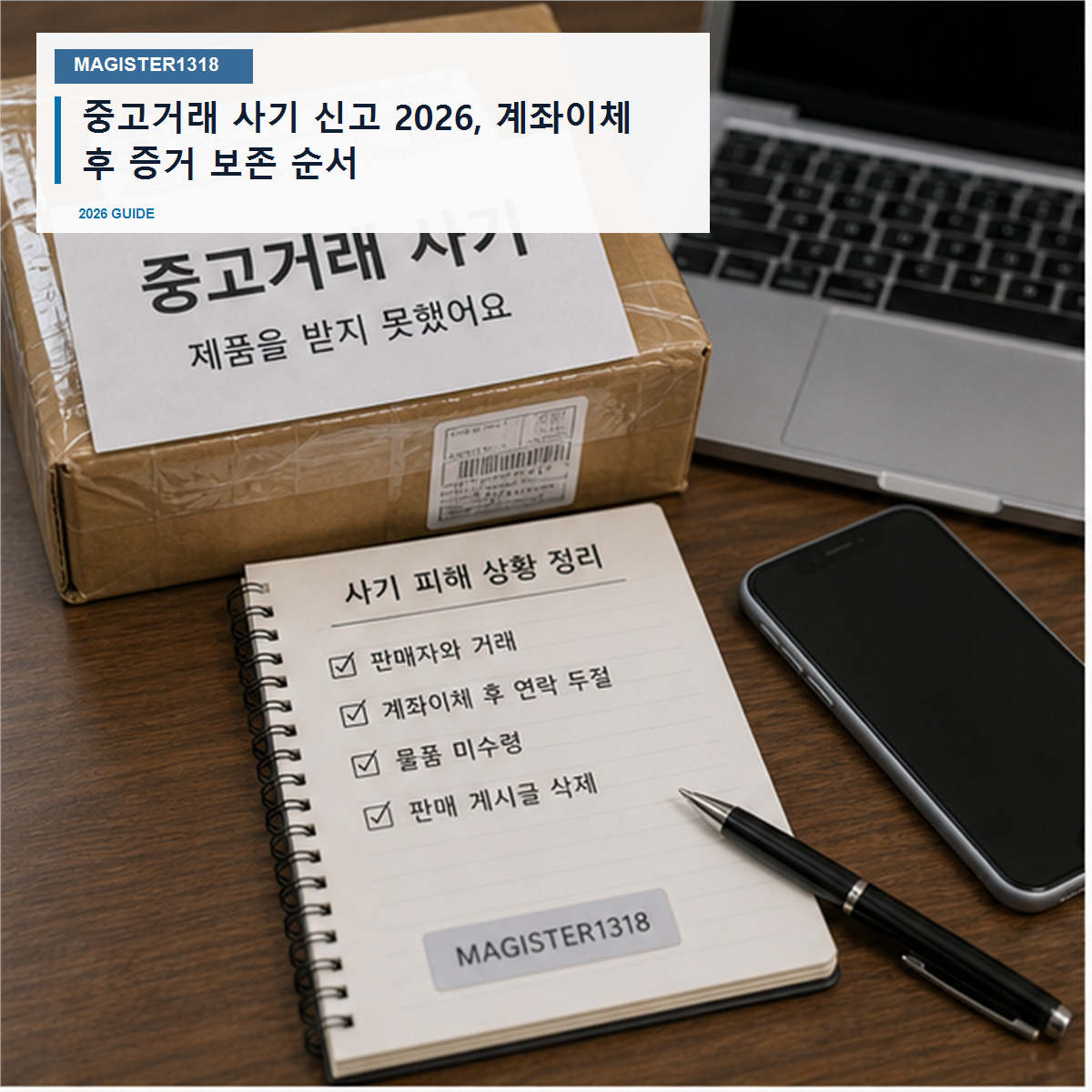 중고거래 사기 신고 2026, 계좌이체 증거 없으면 회수가 늦어집니다