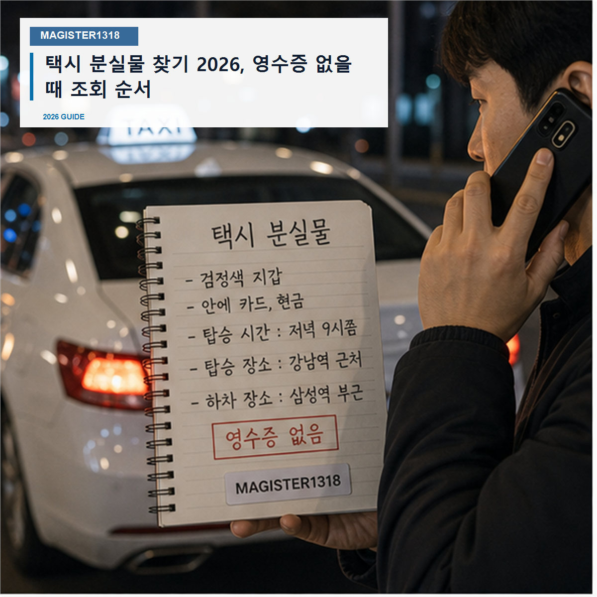 택시 분실물 찾기 2026, 영수증 없으면 결제수단이 단서입니다