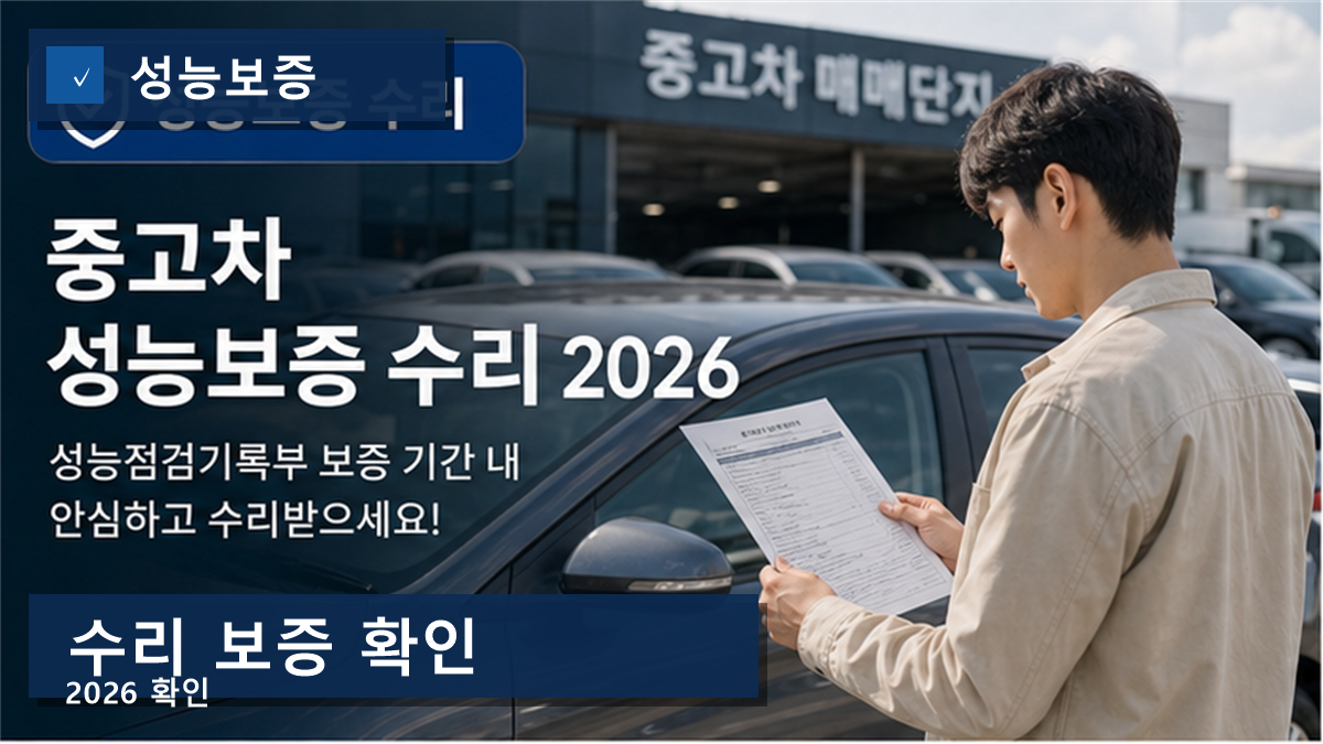 중고차 성능보증 수리 2026, 기록부에 없으면 보상받기 어렵습니다