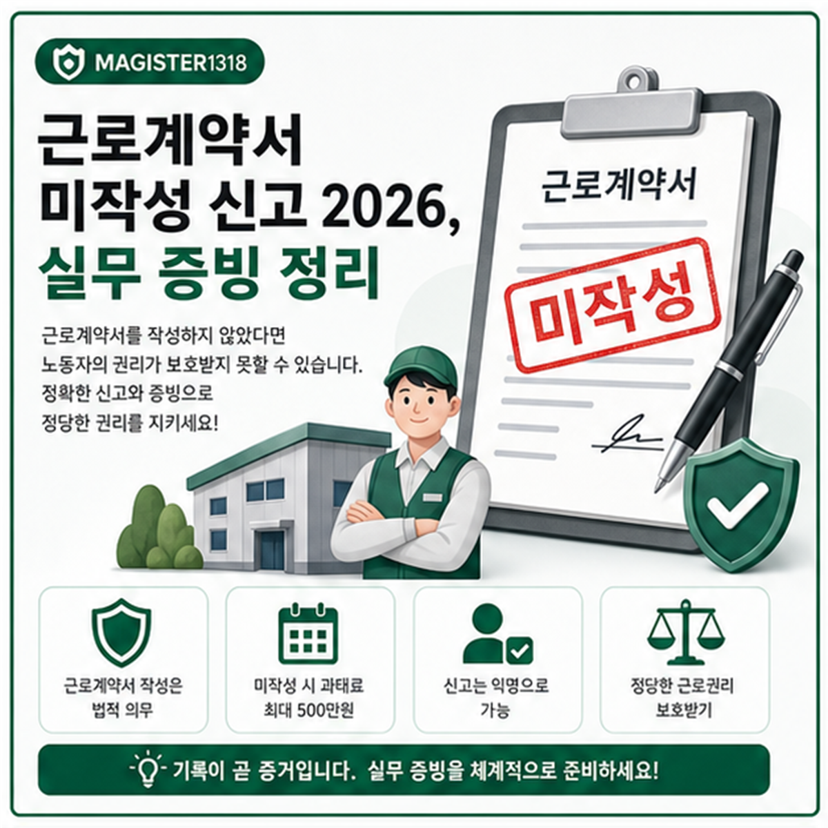 근로계약서 미작성 신고 2026, 입사일 증거 없으면 다툼이 길어집니다
