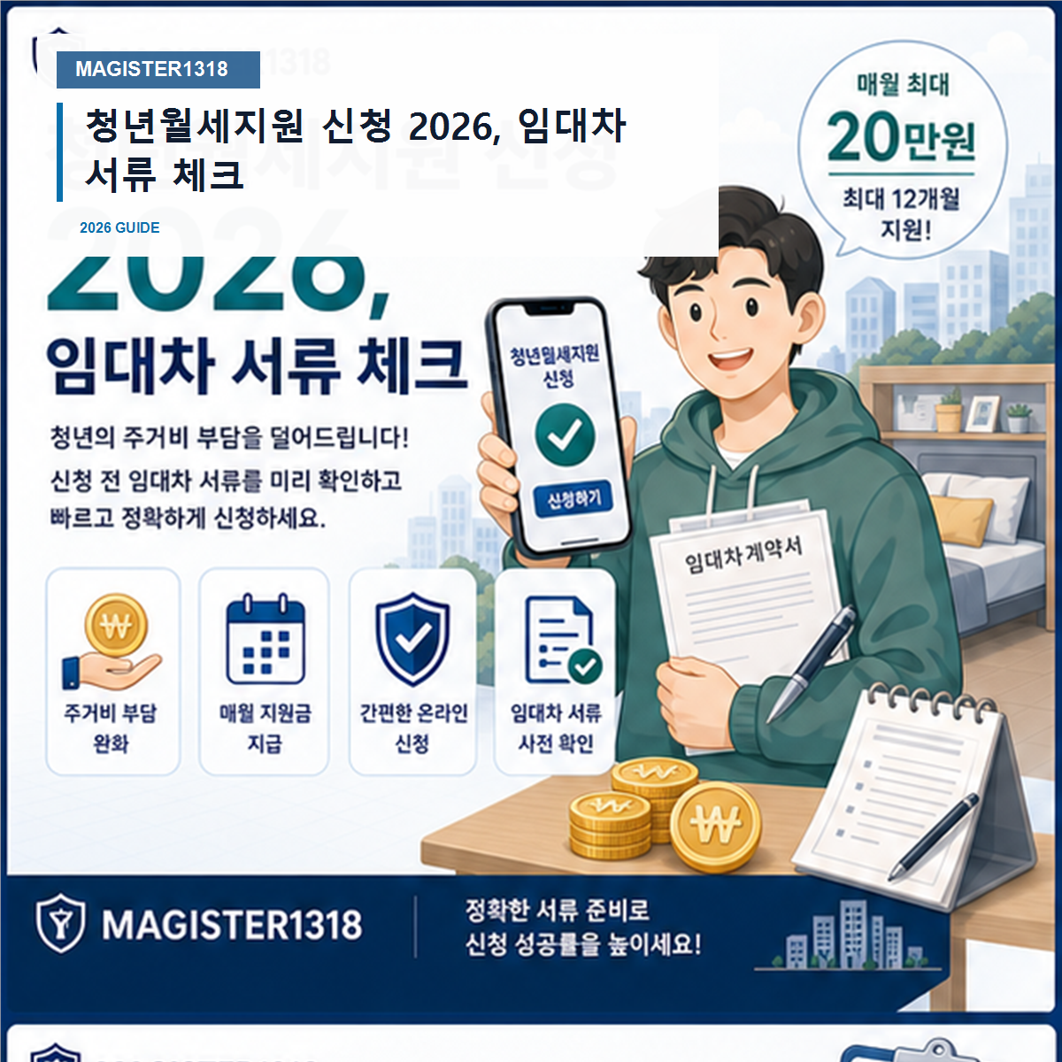 청년월세지원 신청 2026, 임대차 서류 틀리면 지원이 막힙니다
