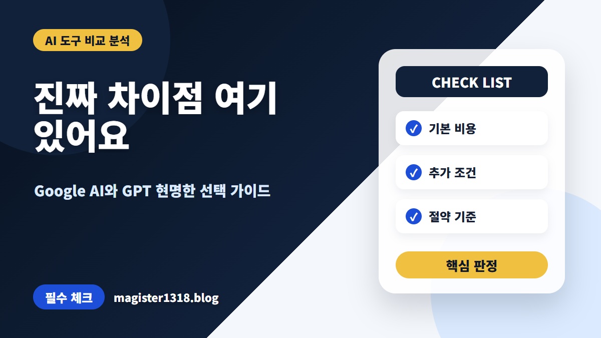 Google AI Pro vs GPT, 나에게 맞는 최적의 AI 플랜 선택 가이드